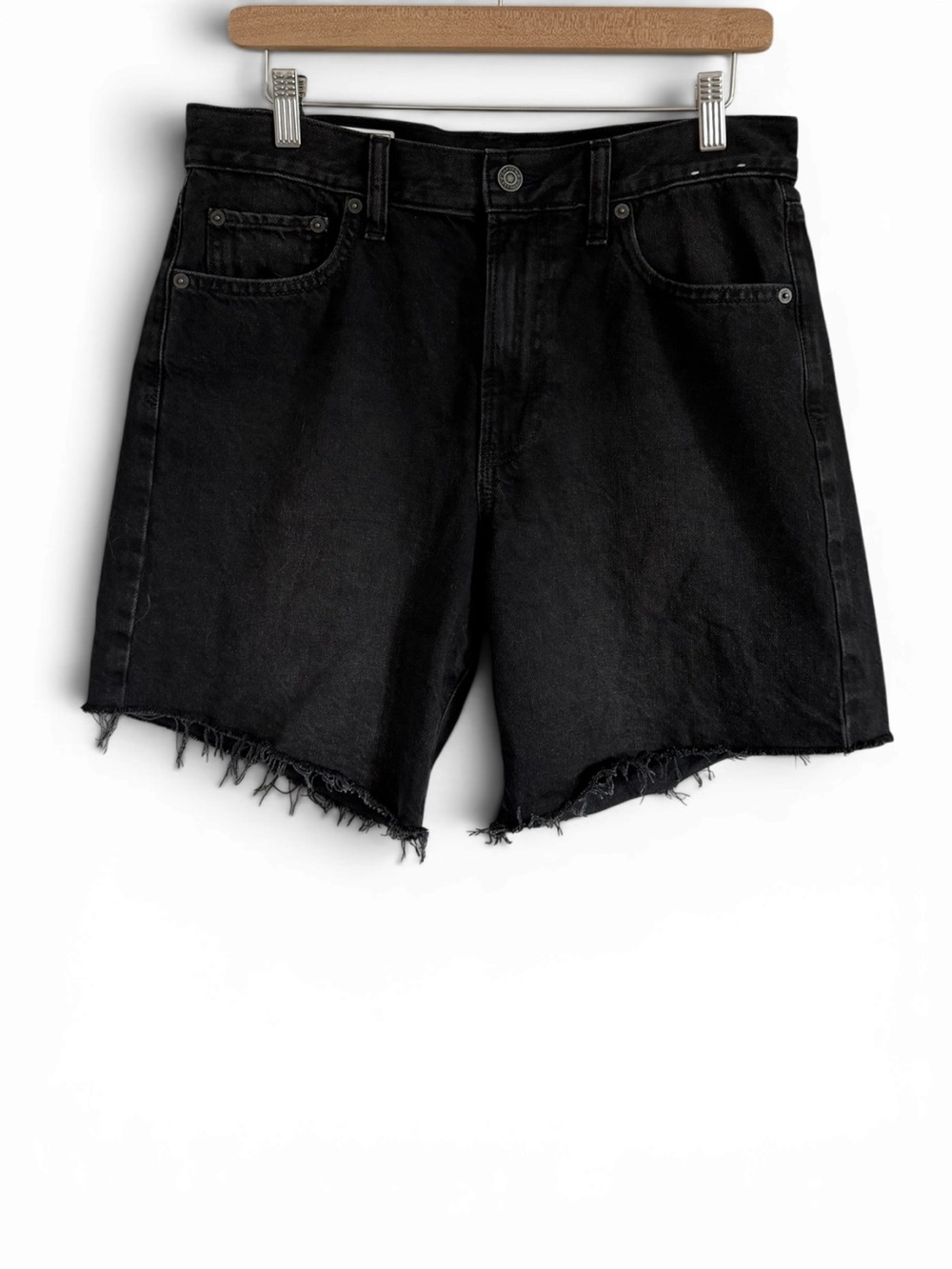 GAP Black Frayed Hem Denim Bermudas